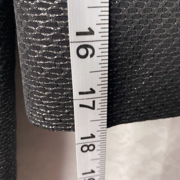CALVIN KLEIN Women Black Polyester Metallic Lined Open Front Blazer Size 2 - Picture 10 of 12